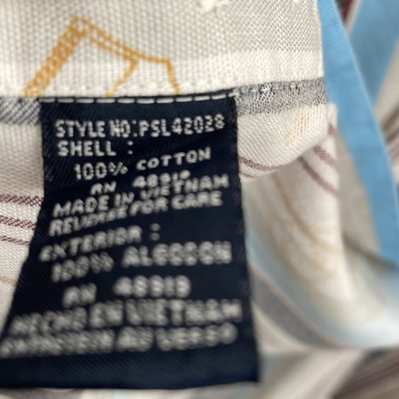 Phat Farm Button Down Shirt Mens 3XL Long Sleeve Multicolor Strip Front Pocket - Picture 9 of 10